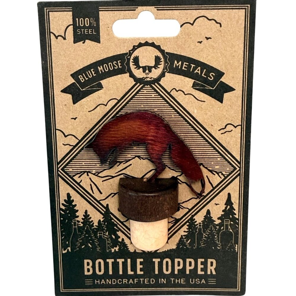 Fox Wine Bottle Stopper by Blue Moose Metals NWT